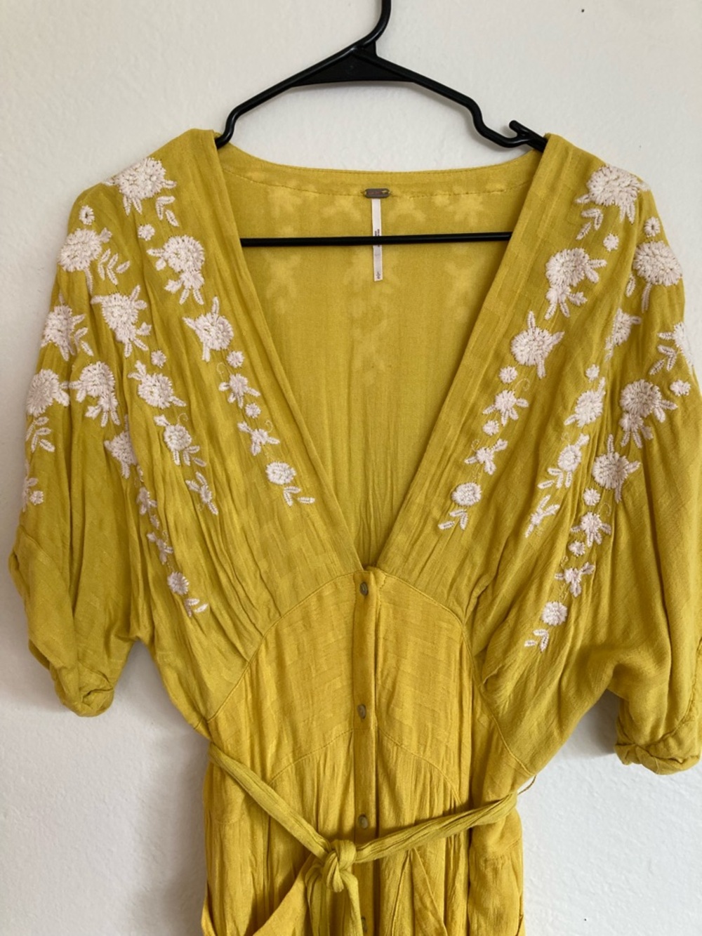 Free People Mustard Yellow Embroidered Maxi Dress - Picture 3 of 6